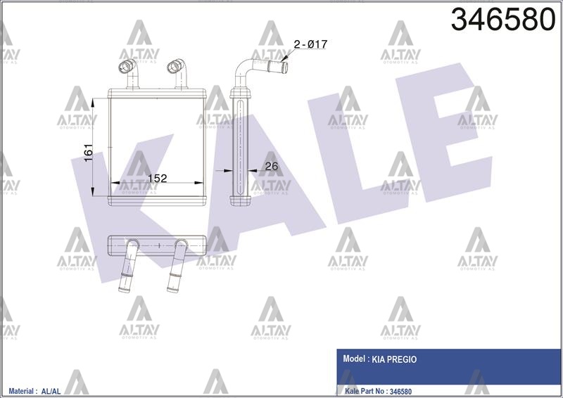 KIA Pregio Kalorifer Radyatörü 1997-2005 Radyatör Brazıng OEM 0K72A61A10 KIA Pregio Kalorifer Radyatörü 1997-2005 Radyatör Brazıng OEM 0K72A61A10